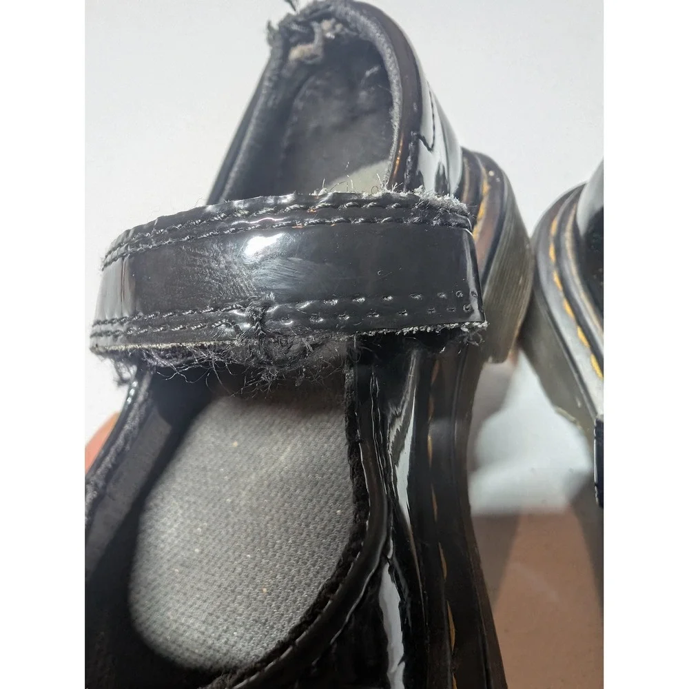 Dr Martens Mary Jane Shoes Girls Size 12 Black Patent Leather Strap School